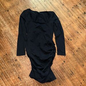 Venus mermaid black knit M square neck mini dress